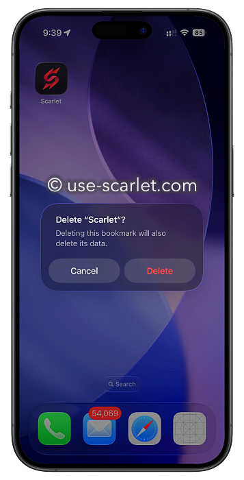 scarlet app delete